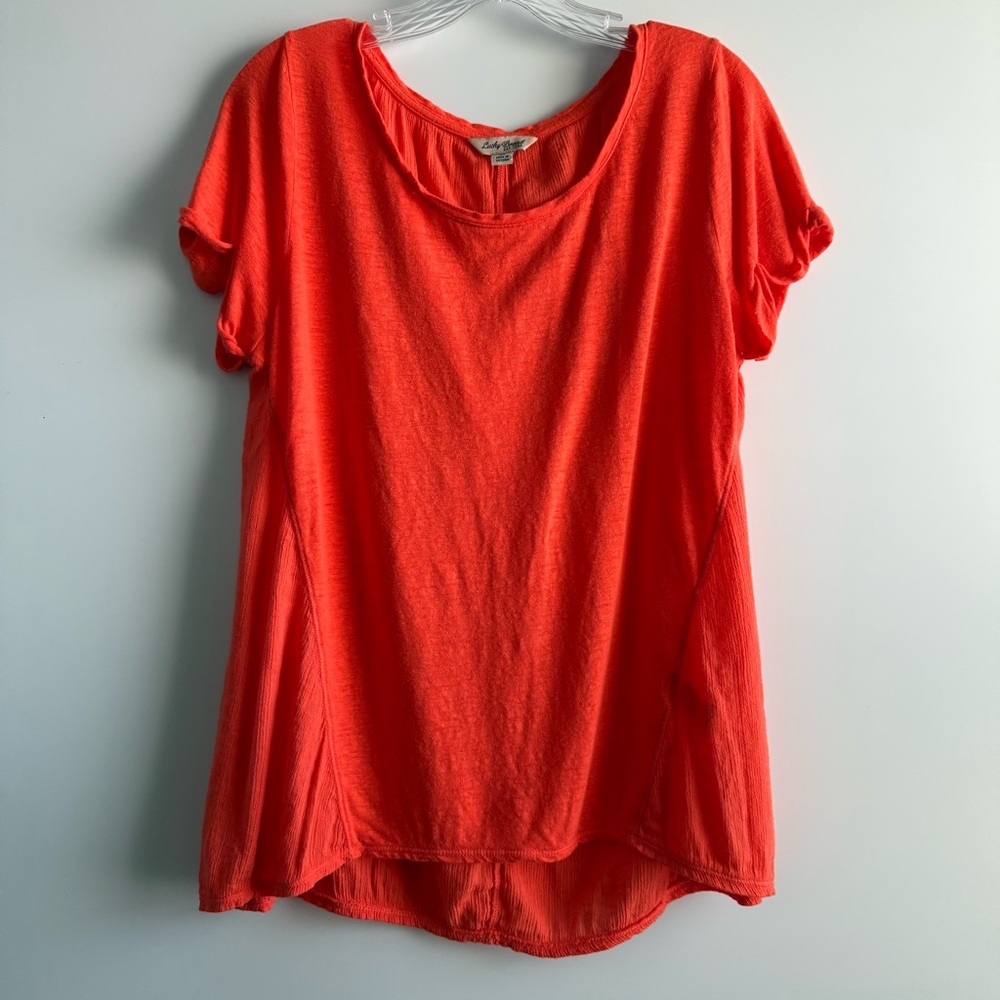 Lucky Brand Vibrant Orange Short Sleeve Tee Size M